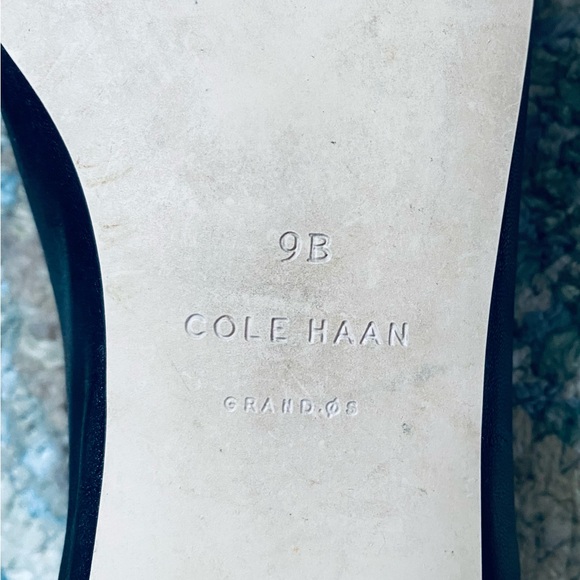 Cole Hahn 9B Black Calf Leather Ballet Flat EUC with Sm heel - Picture 2 of 4